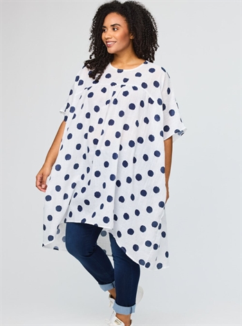 Studio - Janita Kjole, Hvid m/Blå prikker